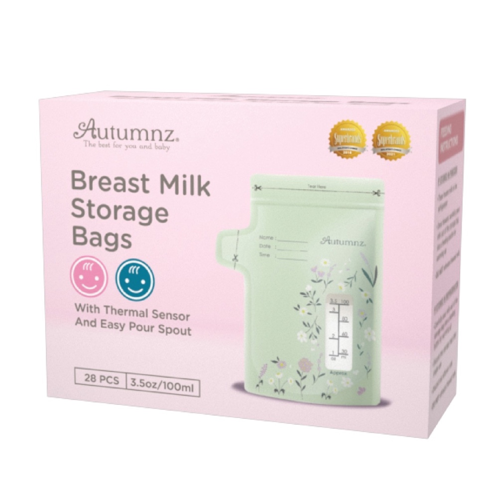 Autumnz - Double Zip Lock Breastmilk Storage Bag (28 bags) With